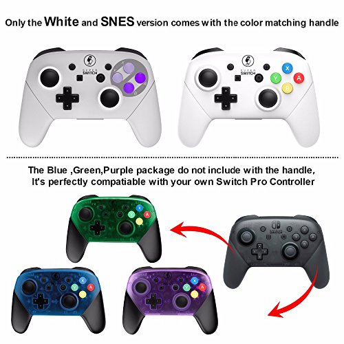 MASCARRY Replacement Shell Case for Switch Pro Controller, Super Switch DIY Faceplate and Backplate Case with Replacement Buttons and Handles for Switch Pro Controller (White) - Thumbnail 3
