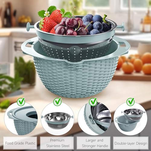 Miscelatore multifunzione 4 in 1 per alimenti con ciotola, per pasta, riso, verdure e frutta, ideale per preparare insalate e uso in cucina