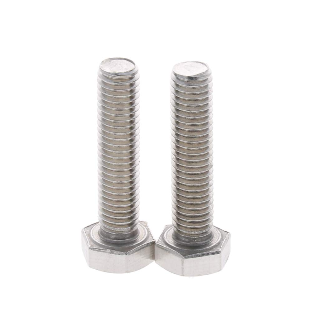 MroMax M8 Left Hand Hex Head Bolt M8-1.25 x 40mm UNC 304 Stainless Steel Reverse Threaded Hex Tap Screw Bolts 2pcs