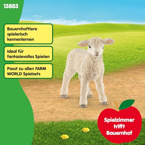 SCHLEICH Farm World | Lamm 13883 Bauernhof Spielfigur | detailgetreue Tierfigur & Sammelfigur | Geschenk für Jungen und Mädchen | Bauernhof Spielzeug ab 3 Jahren | 5 x 2 x 5 cm