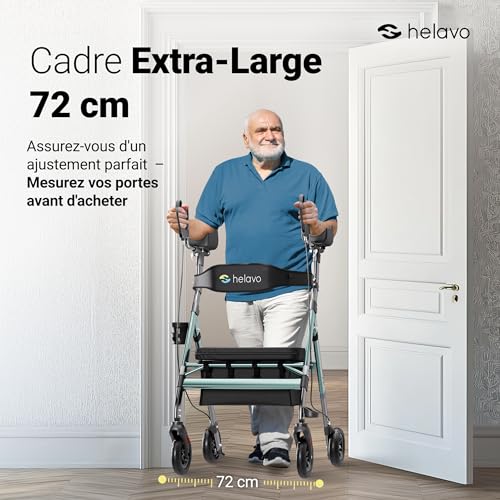 Déambulateur robuste Helavo H1360 | Solution marche sécurisée pour fort gabarit