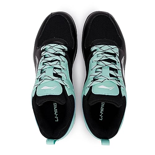 Image of Li-Ning Ultra Speed Non-Marking Badminton Shoe|Indoor Sports|Stability Heel, Prototypical Sole, Lightweight Shoe (Black /Yucca,UK 10)