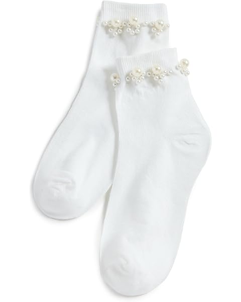 STEMS Women's Pearl Embellished Crew Socks