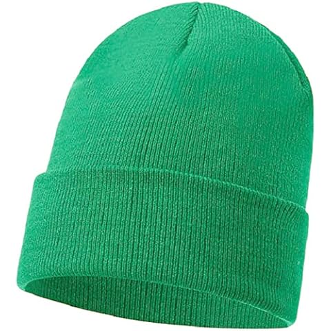 Beanie Hat, Men and Ladies Winter Hat Soft Warm Stretchy Cuffed Winter Hat, Ski Cap Dual Style - Slouch Winter Beanie Hat Green Cover