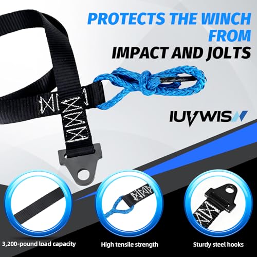 Image of 64in Plow Strap for ATV UTV Winch, Heavy Duty Snow Plow Lift Strap for Standard or Wide Winches, 3200lb High Tensile Strength