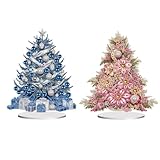 BAYUNOE DIYダイヤモンドアートペインティングデスクトップオーナメントクリスマスツリー特殊形状クリスタルダイヤモンドアート装飾卓上オーナメントハンドメイド片面ダイヤモンドホームデコレーション-Tree03 2個