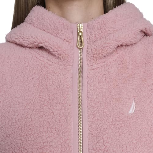 Image of Nautica Women's Solid Sherpa Zipup Hoodie Jacket