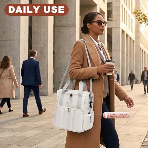 16L LOISOU 2-in-1 Hot Cold Double Layer 9L Insulated Lunch Bag & Everyday Essentials Purse (Gray) - image 7