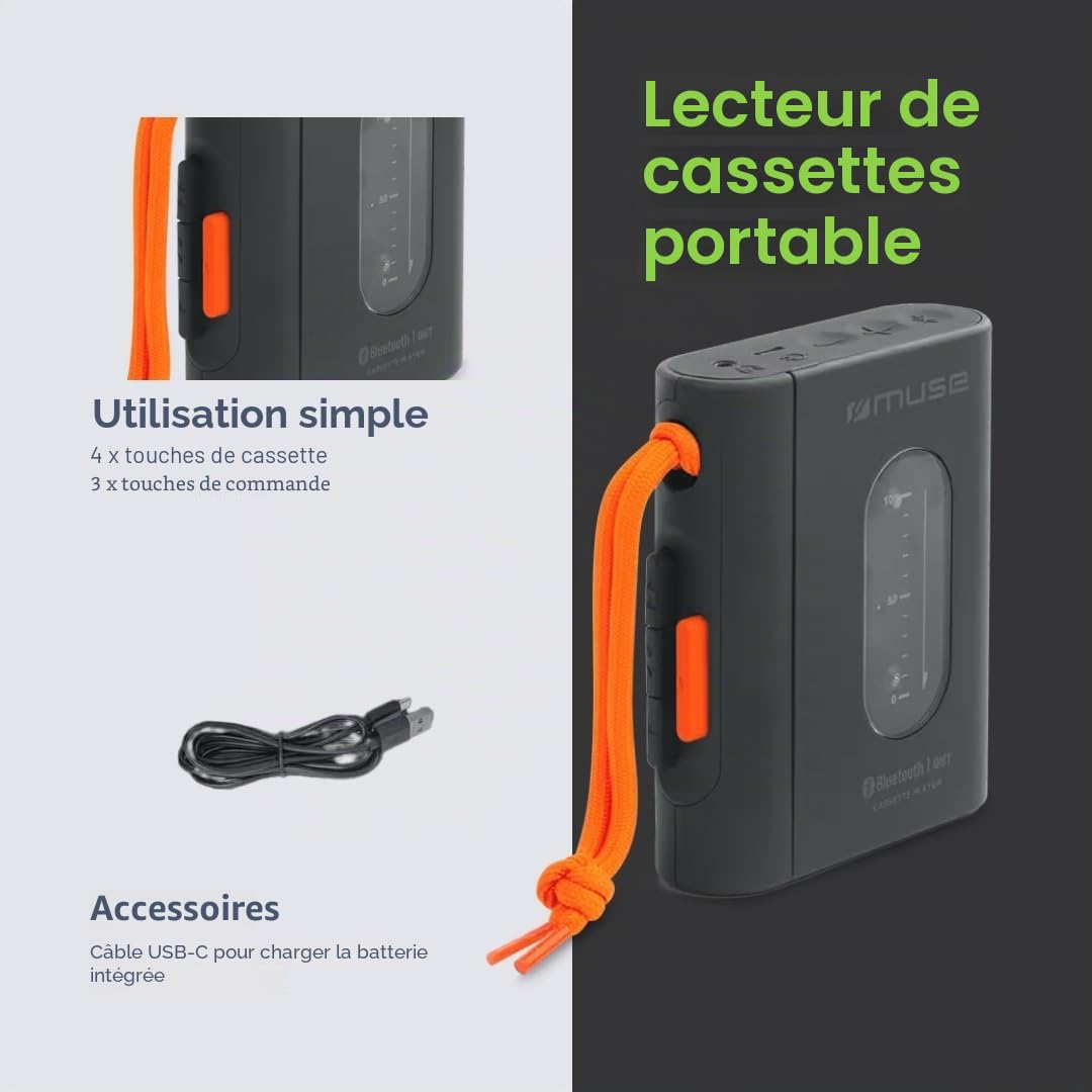 Baladeur cassette portable Muse M 132 WM Gris et orange