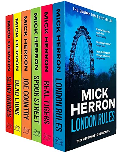 Mick Herron Collection 6 Books Set (Spook Street, London Rules,Joe Country,Slow Horses, Dead Lions, Real Tiger)
