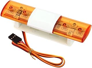 RC Car LED Police Light,WONFAST RC Model LED Police Night Light Bar Flash Lamp for 1/10 1/8 RC HSP Traxxas Tamiya CC01 4WD Axial SCX10 Model Car (Yellow)