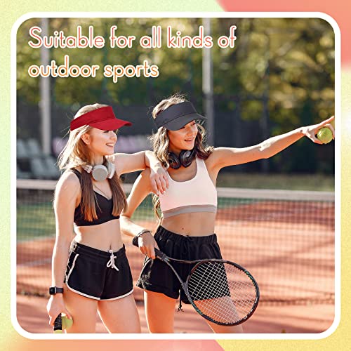 36 Pieces Sports Sun Visor Hats Bulk Adjustable Uv Protection Sun Hat Unisex Lightweight Cap Athletic Hat Breathable Stylish Cap For Women Men Beach Pool Golf Tennis #TOP4