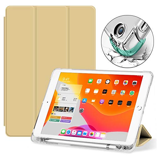 MOCA [Translucent Soft Air-Cushioned Back] Smart Flip Cover Case for iPad 9.7 inch 2018 2017 iPad 6 6th iPad 5 5th Generation A1822 A1823 A1893 A1954 iPad Flip Cover Case (Orange)