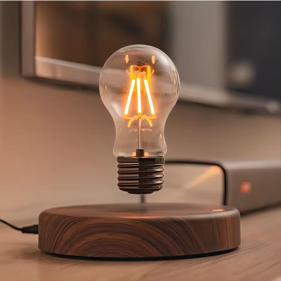 Image of QAWACHH Magnetic Levitation Lamp Creativity Floating Glass LED Bulb Home Office Desk Decoration Birthday Gift Table Novelty Night Light