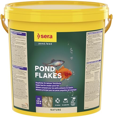 sera pond flakes 21 L 3,15 kg | mangime galleggiante in scaglie per pesci da laghetto 21.000 ml | senza coloranti e conservanti