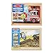 Melissa & Doug Wooden Jigsaw Puzzles Set: Vehicles and Construction