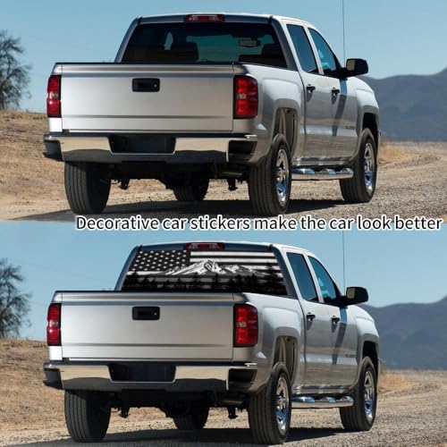 Image of Rear Window Decals for Trucks - 65x17.3 in Back Window American Flag Decals Fit Most Pickup Trucks SUV, Vinyl Back Window Decal Truck Rear Window Graphics for Personalized