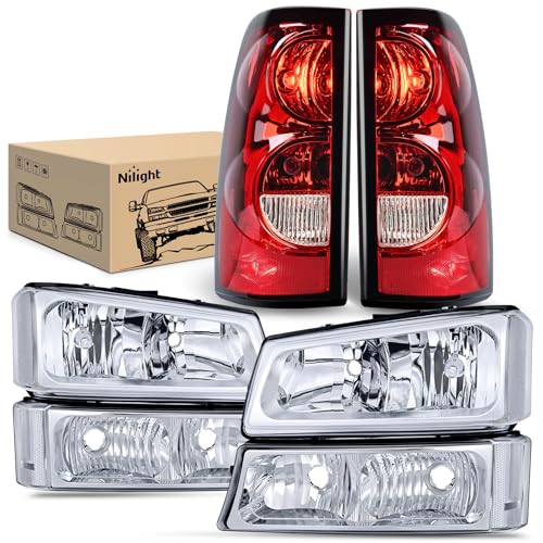 Image of Nilight Headlight & Taillight Assembly Combo for 2003-2006 Chevy Silverado