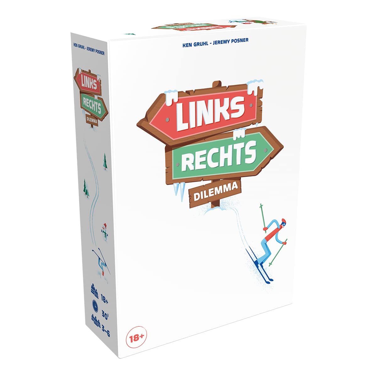 Cojones Production Asmodee, Left Right Dilemma, Party Game, Card Game, 3-6 Players, From 18+ Years, 30 Minutes, German