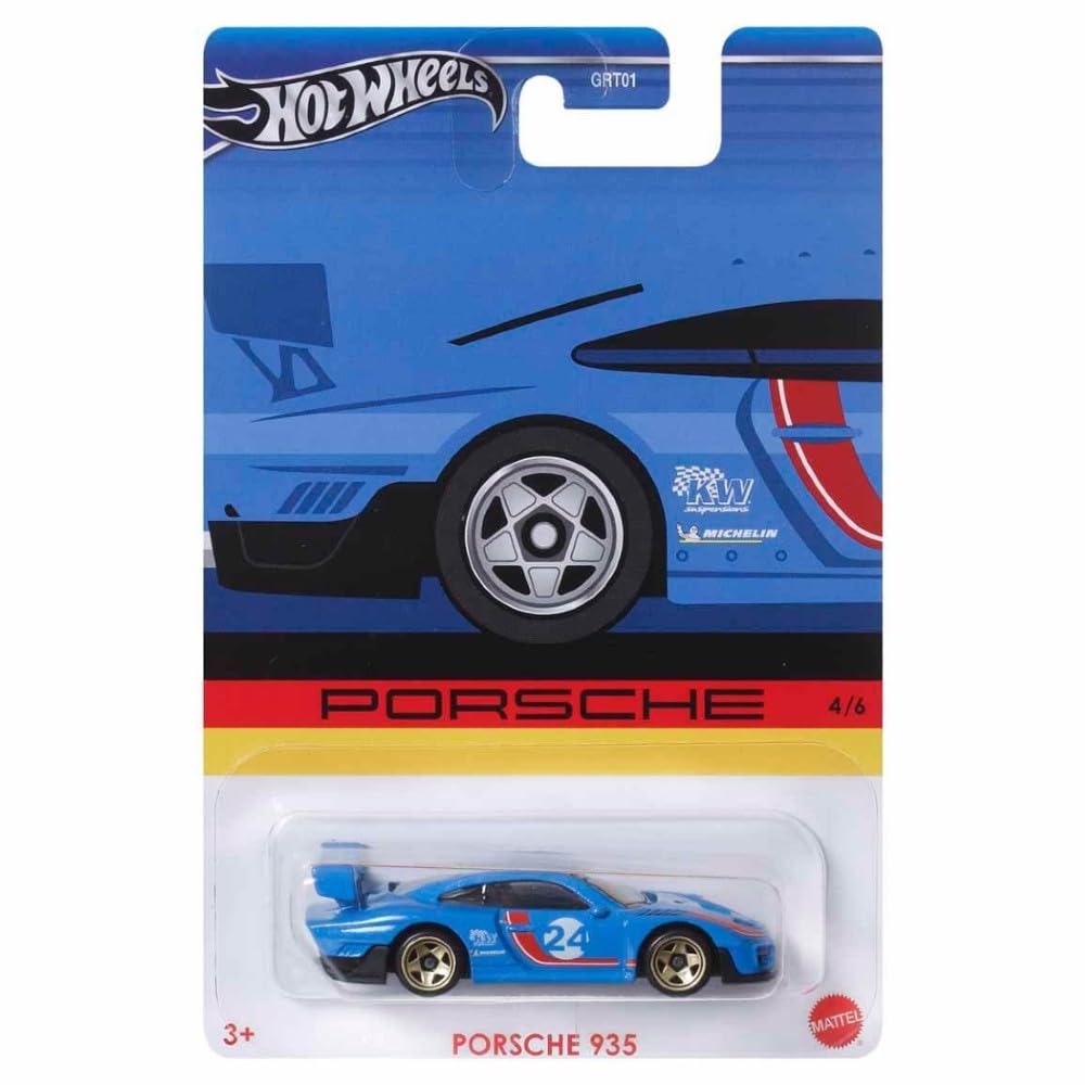 Immagine del prodotto: Hot Wheels Porsche 935 1:64 Modellino auto classica o da corsa, unisex, per bambini, 16,5 x 3,5 x 11 cm, 1 pezzo, metallo, pull-back, senza batteria, include manuale del prodotto, per bambini dai 3 · Taglia 16,5 x 3,5 x 11 cm · Colore Blau