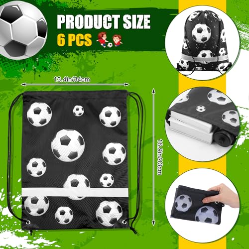 Talltalk Soccer Party Favors 24 oz Soccer Water Bottle Gift for Soccer Team with Soccer Drawstring Bag Soccer Tumbler Stuff Soccer Theme Accessories for Summer Sports(12 Pcs, Classic Soccer) - Image 3