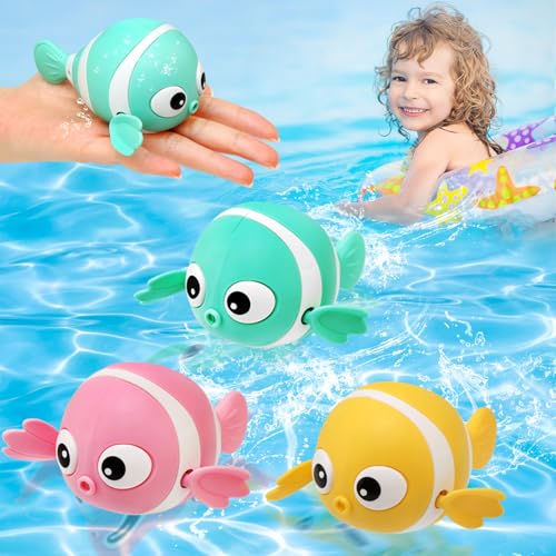 BelleStyle Giocattoli da Bagno per Bambini, Giochi Bagnetto Neonato per 1 2 3 4 Anni, 3 Pesci Animali Galleggiante Acqua...