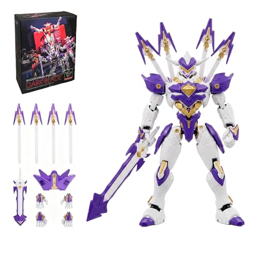 T13 Demon Mecha Action Figure,Articulated Samurai Model Kit (White-Purple)