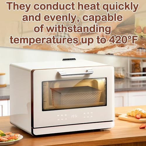 Set di 2 stampi antiaderenti per pane in cassetta con coperchio, ideale per cuocere pane, toast, panini e torte, perfetto per grigliare e cucinare (oro rosa) - immagine 5