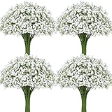 30 Pcs Babys Breath Artificial Flowers, Baby Breath Flowers Artificial Bulk, Real Touch White Fake Flowers, Faux Babies Breath Gypsophila for Wedding Home Decor Floral Arrangement