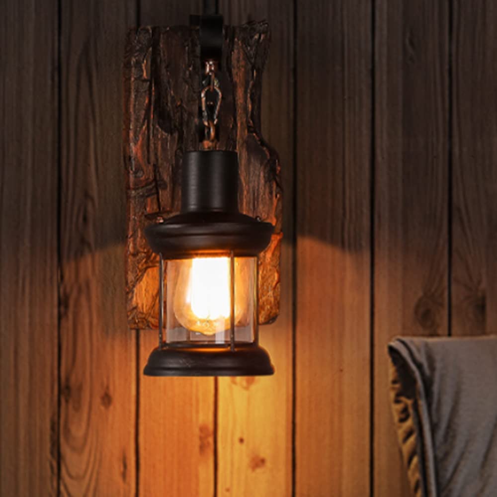 Retro Wandlamp Massief Houten Gang Wandlamp E27 Handgesneden Wandlamp Cafe Verlichtingslamp Restaurant Bar Verlichtingssysteem Spaarlamp,A