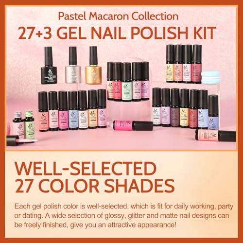 50% Off Lavender Violets 30pc Gel Nail Polish Set with 27 Colors