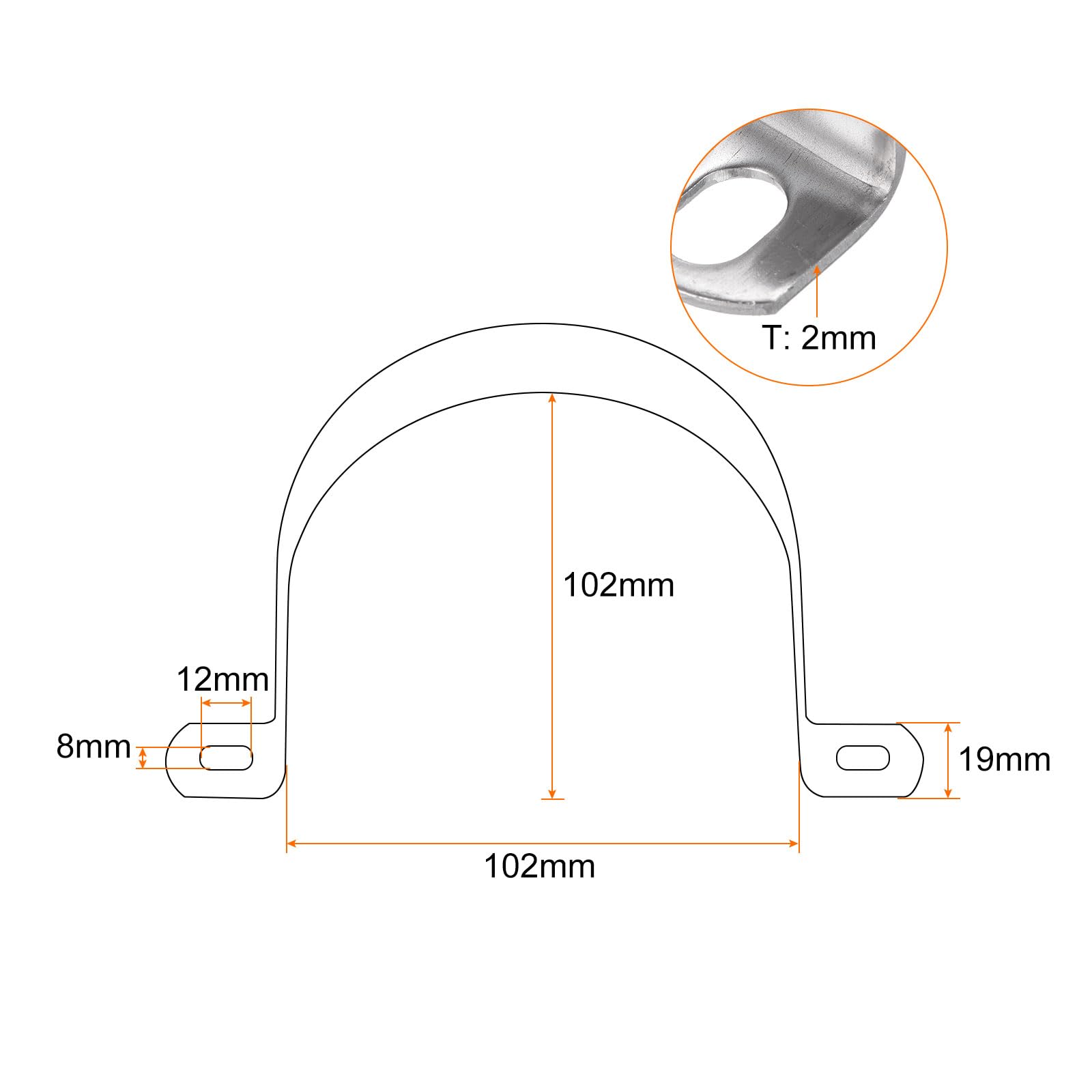 QUARKZMAN 20 Pezzi Da 4 Pollici 102mm Fascette Per Tubo M102 A Forma Di U