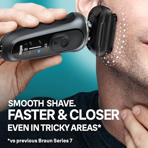 Braun Series 7 Electric Shaver for Men, Wet & Dry Foil Razor, 4-in-1 SmartCare Clean & Charge Center, Beard Trimmer Attachment, Stubble Attachment, Travel Case, Grey 7185cc - image 9