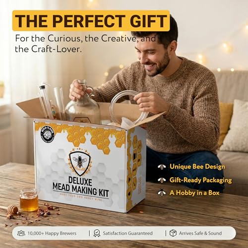 Image of Complete Mead Making Kit for Beginners with Premium Yeast and Ingredients - Home Brewing Starter Kit - Includes 1 Gallon Carboy - Alcohol Hydrometer - Auto Siphon - Airlock - How to Guide