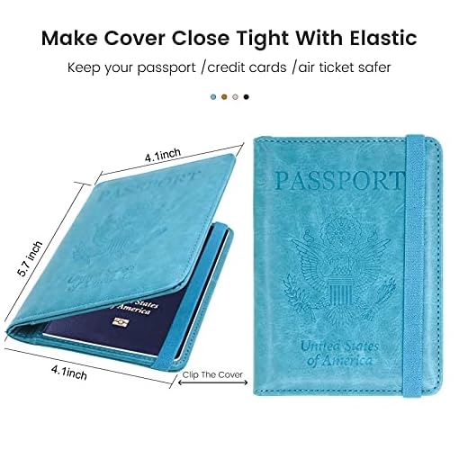 YIXXI-Passport-and-Vaccine-Card-Holder-Combo-PU-Leather-Rfid-Blocking-Passport-Holder-with-Vaccine-Card-Slot-Travel-Wallets-Protector-Cover-for-Men-Women-Family-Blue