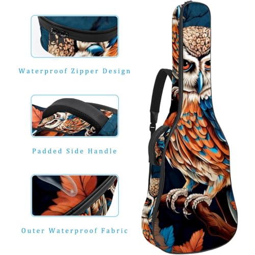 JRHEJTFZ Housse pour guitare acoustique de 1,9 cm d’épaisseur – Imperméable – Durable et élégant – Motif chouette avec fleurs, Multicolore., 42.9×16.9×4.7 in, Motif imprimé tendance - Les Beatles, Paul McCartney, John Lennon, RIngo Starr, George Harrison JRHEJTFZ Housse pour guitare acoustique de 1,9 cm d'épaisseur - Imperméable - Durable et élégant - Motif chouette avec fleurs, Multicolore., 42.9x16.9x4.7 in, Motif imprimé tendance – Image 5