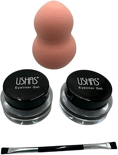 Dual Gel Eyeliner Set with Precision Brush & Blending Sponge