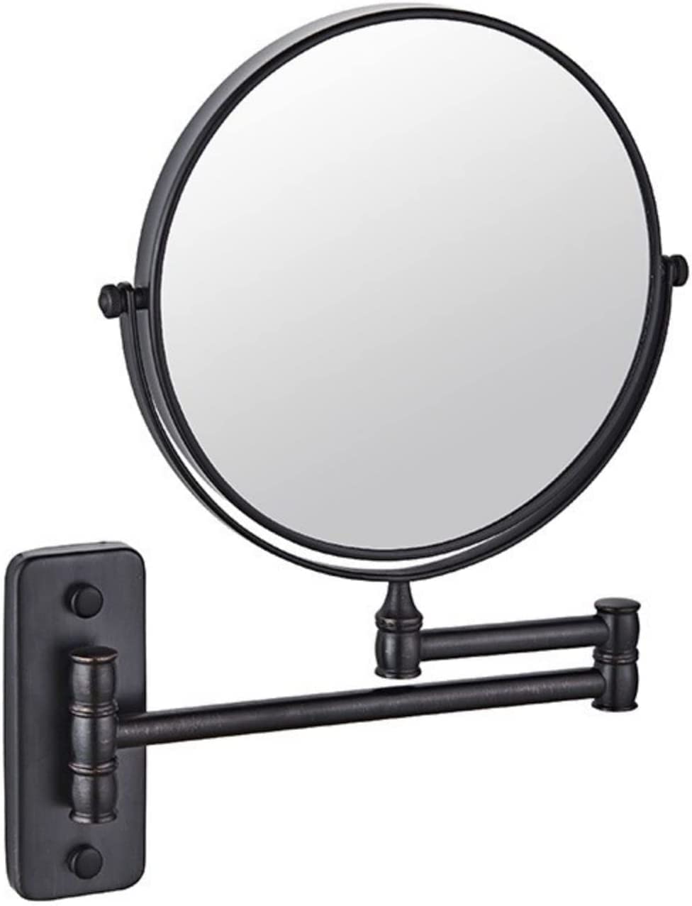 Wandmontierter Rasierspiegel Wandmontage Makeup Sp An der Wand montierter Kosmetikspiegel mit 3-facher Vergrößerung, 20,3 cm runder, doppelseitiger Kosmetikspiegel mit ausziehbarem Arm, um 360° drehba