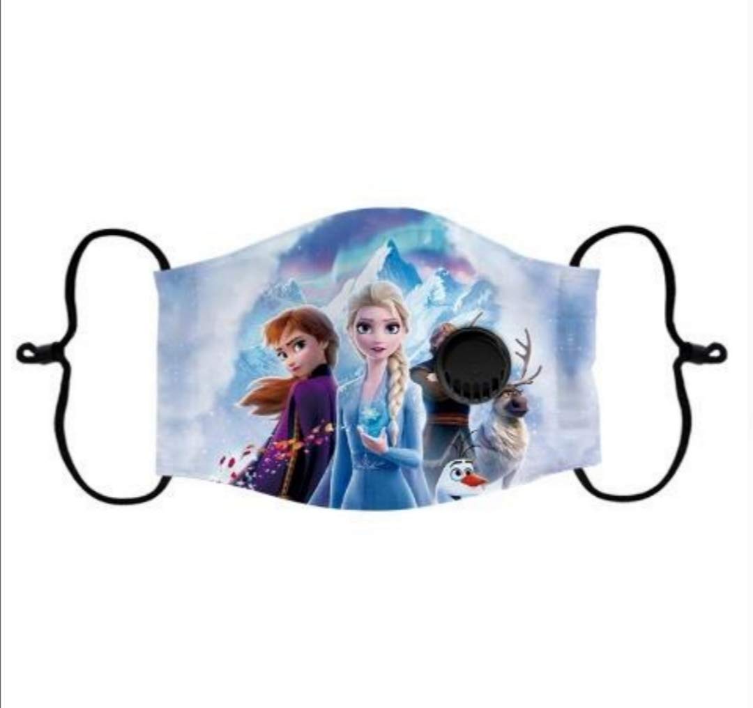 Talabety Marvel Kids Face Mask and Cartoon Characters With Carbon Filter PM 2.5 - Ultra-Comfortable, Reusable, Portable, Fold-able Lightweight (Elsa)