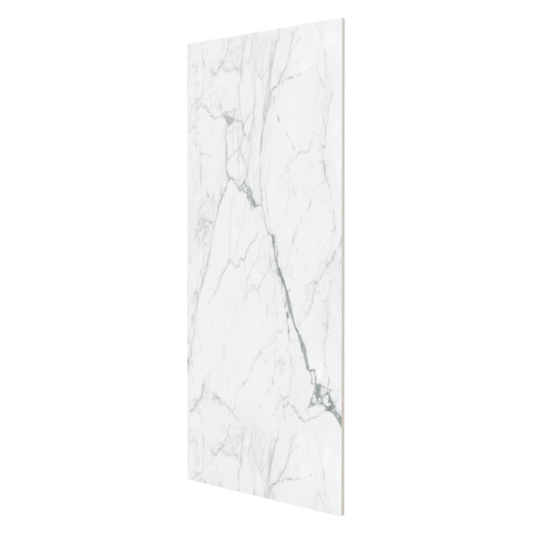 Panel SPC Decorativo de Pared 4 mm, Revestimiento Interior Impermeable Imitación Mármol o Piedra Natural, Panel Ligero Fácil de Instalar y Limpiar para Baño (Blanco, 120 x 260 cm, Mármol)