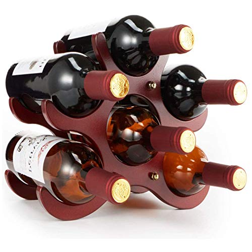 Soporte de mesa para 6 botellas de vino en madera miniatura 1