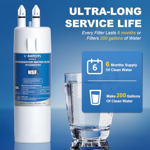 Image of W10295370A Water Filter Replacement, Compatible with EDR1RXD1 Filter 1, WRS588FIHZ04 WRS588FIHZ06 WRS571CIHZ04 WRS325SDHZ08 WRS325FDAM04 WRMF3636RZ00 WRS321SDHZ WRS321SDHZ11 WRS325SDHZ WRS321SDHZ08