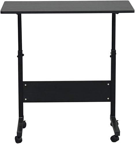 Miniatura 5 de SSLine Mesa auxiliar con ruedas para sofá, mesa de aperitivos portátil para computadora portátil con ruedas, altura ajustable, bandeja de TV para