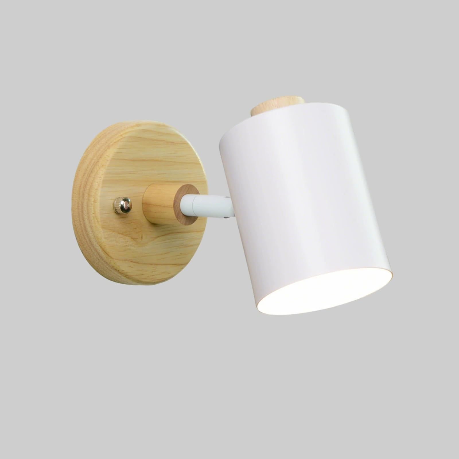 SMCCYYSD Hardwired Wall Sconce Cylindrical Lampshade Light Lamp Adjustable Angle Vanity Lighting, G9 Base Reading Lighting Decor for Bedroom Hallway Living Room(White)