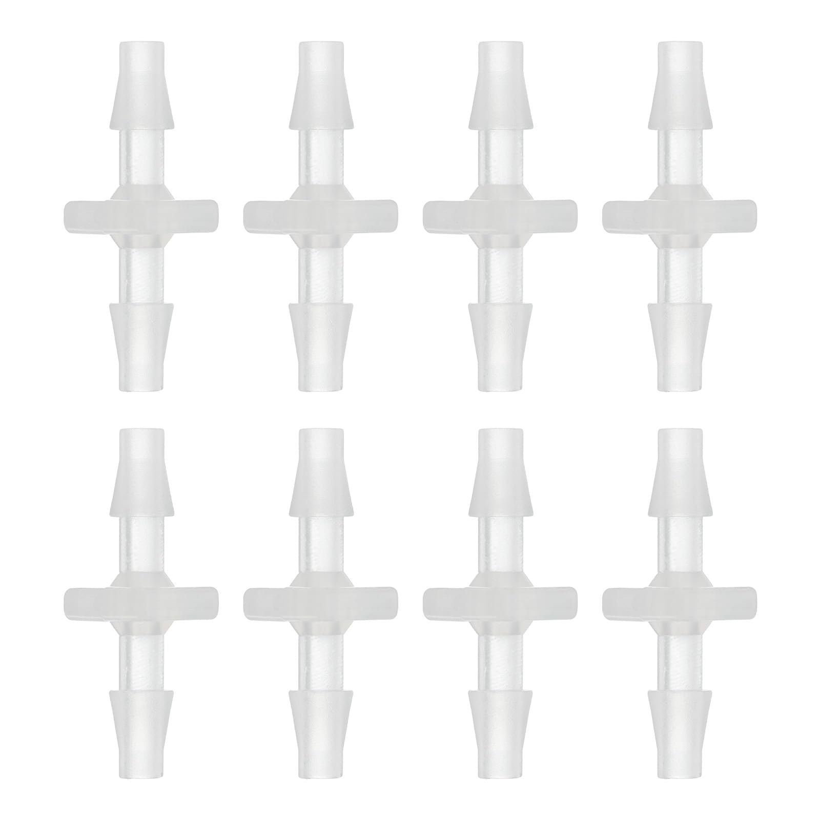 sourcing map 8Pcs Plastic Hose Barb Fitting, 1/8" x 1/8" Barb Pipe Connectors Hose Fitting Adapter Splicer Mender Adapter Union for Fuel Gas Liquid Air Hose Repair