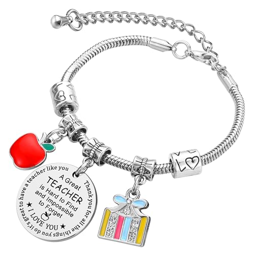 iJuqi Teacher Appreciation Gifts for Women - Teacher Bracelet Gift for Christmas, Valentine’s Day Teachers Appreciation Week4