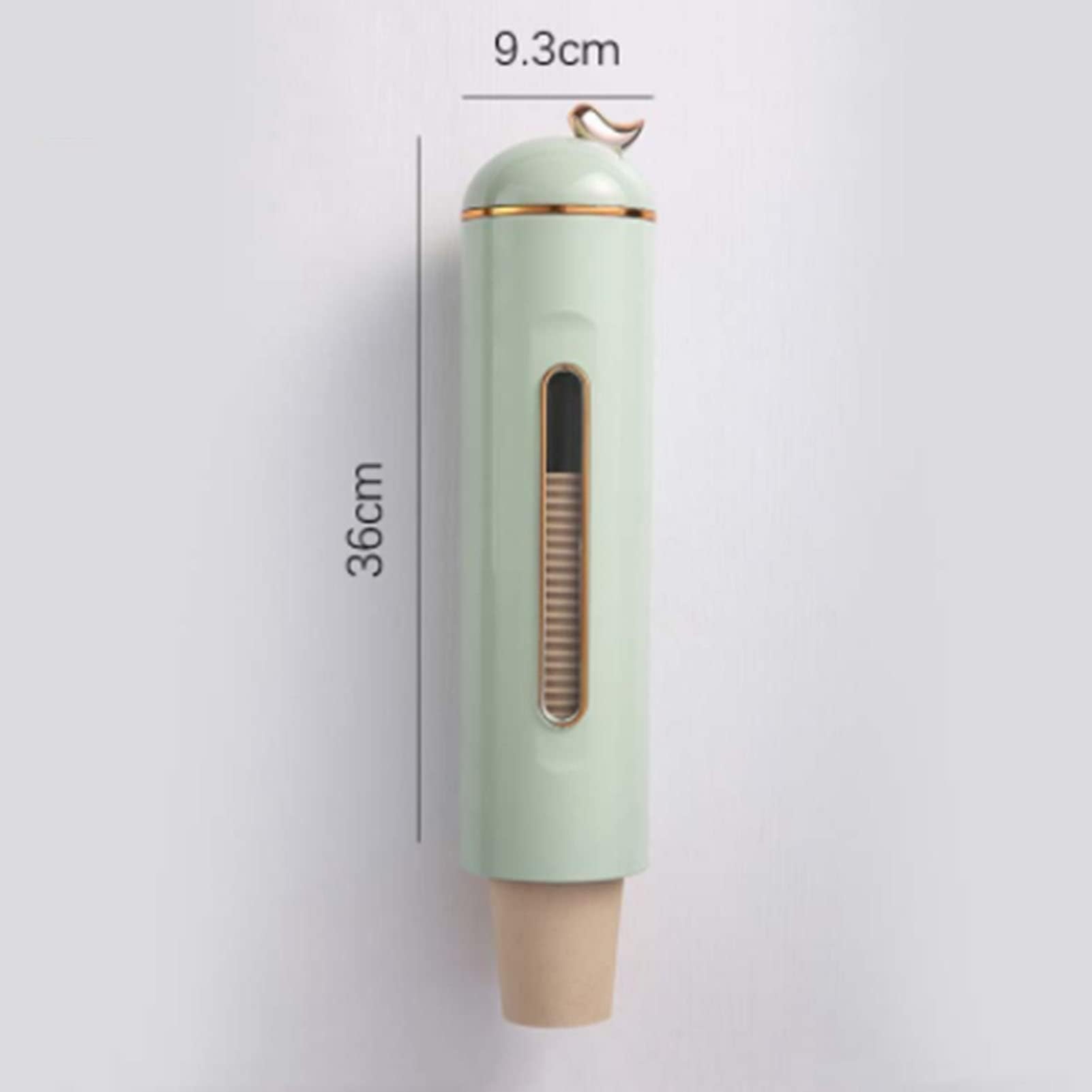 Organizador de Vasos de Papel Desechables, Montaje en Pared, Baño, Vasos de Enjuague Bucal Desechables, Gran Capacidad, Dispensador Automático de Vasos Montado en la Pared (Pasto Verde)