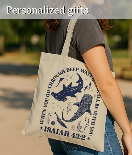 Image of Aesthetic Christian Gifts Tote Bag for Church, Religious Tote Bag for Bible Study, Medium Size with Inner Pocket
