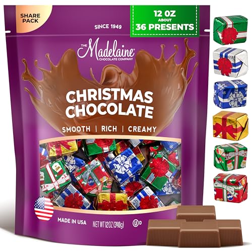 Madelaine Milk Chocolate Christmas Presents – Individually Wrapped Holiday Chocolates for Kids –...