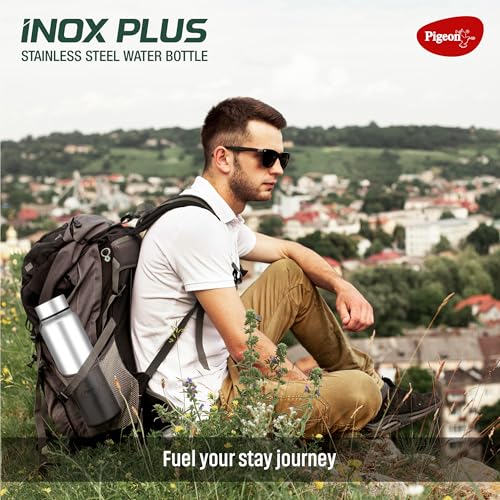 Image of Pigeon by Stovekraft Inox Plus Stainless Steel Drinking Water Bottle 700 ml - Silver (1 year Warranty)